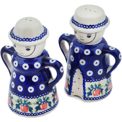 Polish Pottery Salt and Pepper Set 5&quot; Juicy Apple