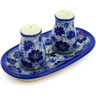Polish Pottery Salt and Pepper Set 5&quot; Misty Dragonfly