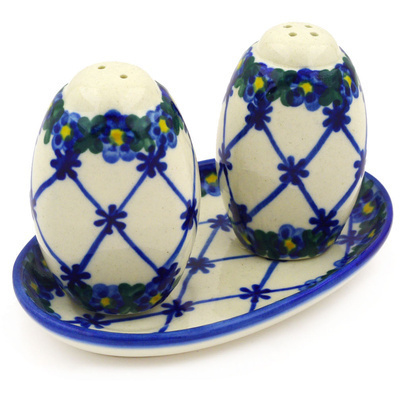 Polish Pottery Salt and Pepper Set 5&quot; Spring Lattice