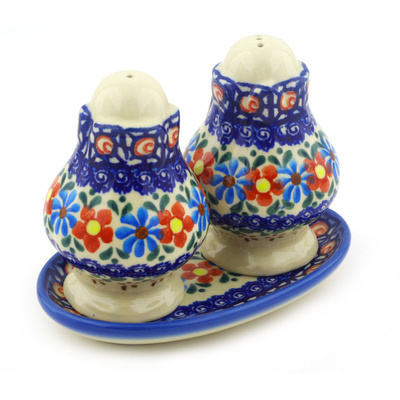 Polish Pottery Salt and Pepper Set 5&quot; UNIKAT