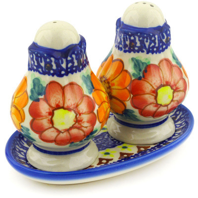 Polish Pottery Salt and Pepper Set 5&quot; UNIKAT