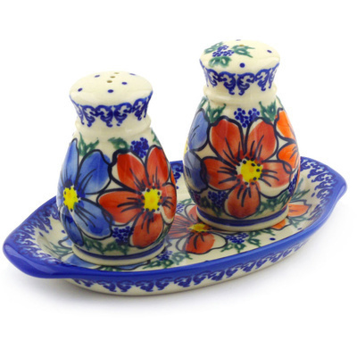 Polish Pottery Salt and Pepper Set 6&quot; UNIKAT