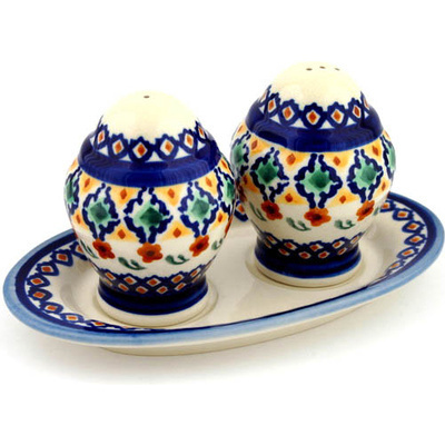 Polish Pottery Salt and Pepper Set 7&quot; Octoberfest