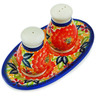 Polish Pottery Salt and Pepper Set 7&quot; Red Fantasy UNIKAT