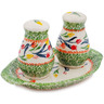 Polish Pottery Salt and Pepper Set Tulip Ring
