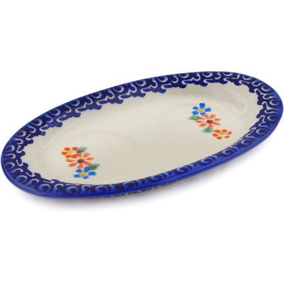 Polish Pottery Salt and Pepper Tray 7&quot; Blissful Daisy