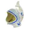 Polish Pottery Salt Cellar, Salt Pig, Sponge Holder, Whale Blue Herring Waters