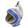 Polish Pottery Salt Cellar, Salt Pig, Sponge Holder, Whale Brown And Blue Beauty UNIKAT