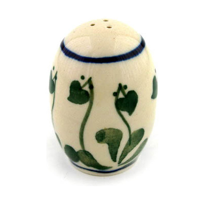 Polish Pottery Salt Shaker 2-inch Bleeding Heart Peacock