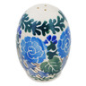 Polish Pottery Salt Shaker 2-inch Blue Rose Trellis UNIKAT