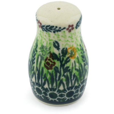 Polish Pottery Salt Shaker 2&quot; Evergreen Field UNIKAT