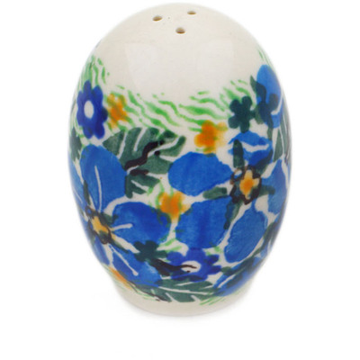 Polish Pottery Salt Shaker 2-inch Floral Blue Dreams UNIKAT