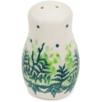 Polish Pottery Salt Shaker 2&quot; Fresh Fern UNIKAT