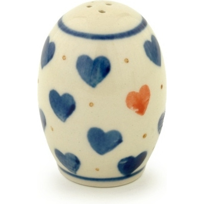 Polish Pottery Salt Shaker 2-inch Heart Of Hearts