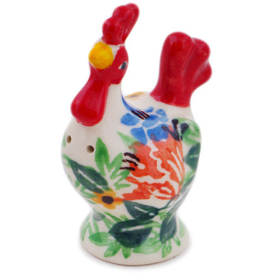 Polish Pottery Salt Shaker 2&quot; Peach Fan Fare UNIKAT