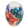 Polish Pottery Salt Shaker 2-inch Red Floral Delight UNIKAT