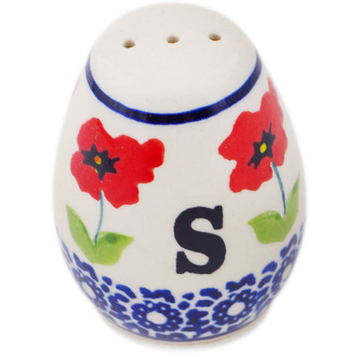 Polish Pottery Salt Shaker 2" Wind-blown Poppies