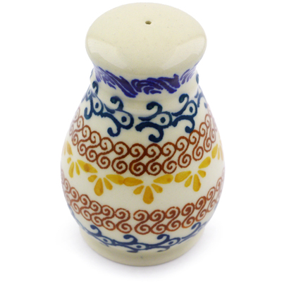 Polish Pottery Salt Shaker 3&quot; Autumn Swirls