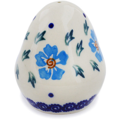 Polish Pottery Salt Shaker 3&quot; Blue Cornflower