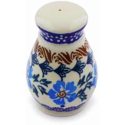 Polish Pottery Salt Shaker 3&quot; Blue Cornflower