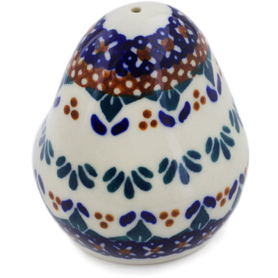 Polish Pottery Salt Shaker 3&quot; Blue Cress UNIKAT
