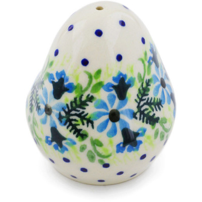 Polish Pottery Salt Shaker 3&quot; Blue Wreath