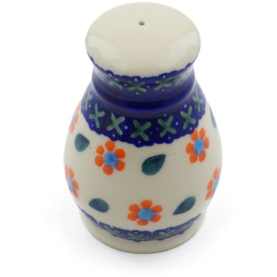 Polish Pottery Salt Shaker 3&quot; Daisy Stitches