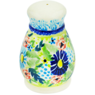 Polish Pottery Salt Shaker 3&quot; Flor-de-lis UNIKAT