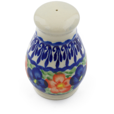Polish Pottery Salt Shaker 3&quot; Floral Burst