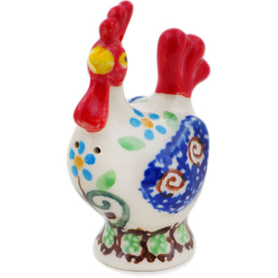 Polish Pottery Salt Shaker 3&quot; Heart Vines UNIKAT