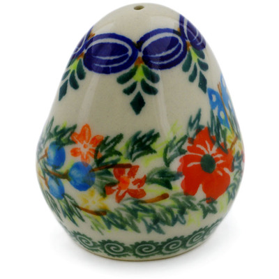 Polish Pottery Salt Shaker 3&quot; Ring Of Flowers UNIKAT