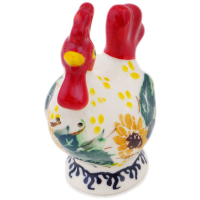 Polish Pottery Salt Shaker 3&quot; Sunflowers At Sunset UNIKAT