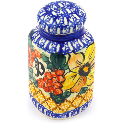 Polish Pottery Salt Shaker 5&quot; Colorful Bouquet UNIKAT