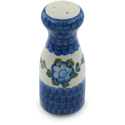 Polish Pottery Salt Shaker 6&quot; Blue Poppies
