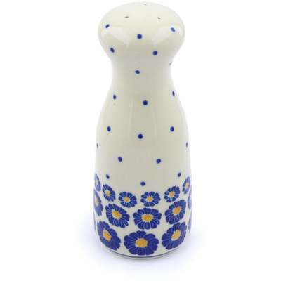 Polish Pottery Salt Shaker 6&quot; Blue Zinnia