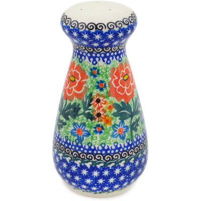 Polish Pottery Salt Shaker 6&quot; Bold Carnation UNIKAT