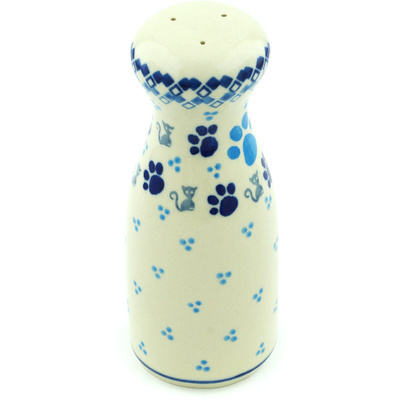 Polish Pottery Salt Shaker 6&quot; Kitty Love