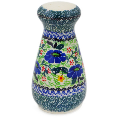 Polish Pottery Salt Shaker 6&quot; Poppy Fields UNIKAT