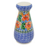 Polish Pottery Salt Shaker 6&quot; Red Poppy Burst UNIKAT