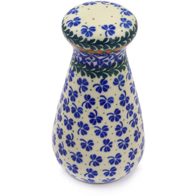 Polish Pottery Salt Shaker 6&quot; Shamrock Fields