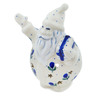 Polish Pottery Santa Candle Holder 5&quot; Blue Buds