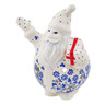 Polish Pottery Santa Candle Holder 5&quot; Blue Country Field