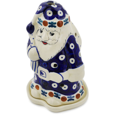 Polish Pottery Santa Candle Holder 6&quot; Mosquito