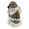 Polish Pottery Santa Candle Holder 6&quot; Retro Brown Beauty UNIKAT