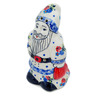 Polish Pottery Santa Candle Holder 7&quot; Dancing Flowers UNIKAT
