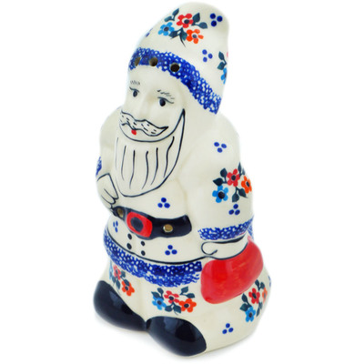 Polish Pottery Santa Candle Holder 7&quot; Sweet Clusters UNIKAT