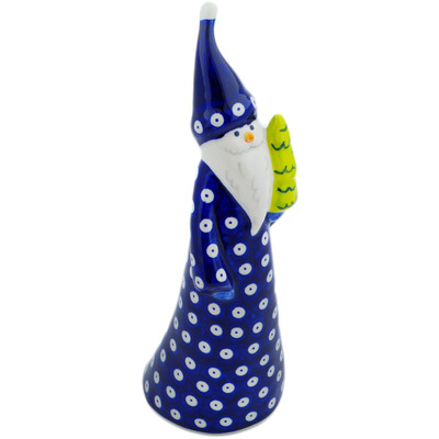 Polish Pottery Santa Claus Figurine 11&quot; Peacock UNIKAT
