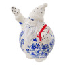 Polish Pottery Santa Claus Figurine 4&quot; Blue Country Field