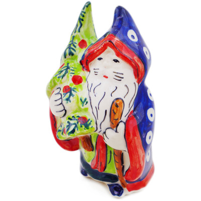 Polish Pottery Santa Claus Figurine 4&quot; Blue Eyes