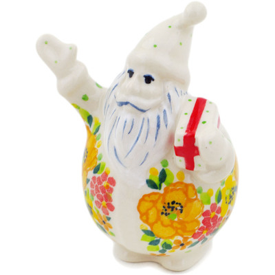 Polish Pottery Santa Claus Figurine 4&quot; Bright Spring UNIKAT